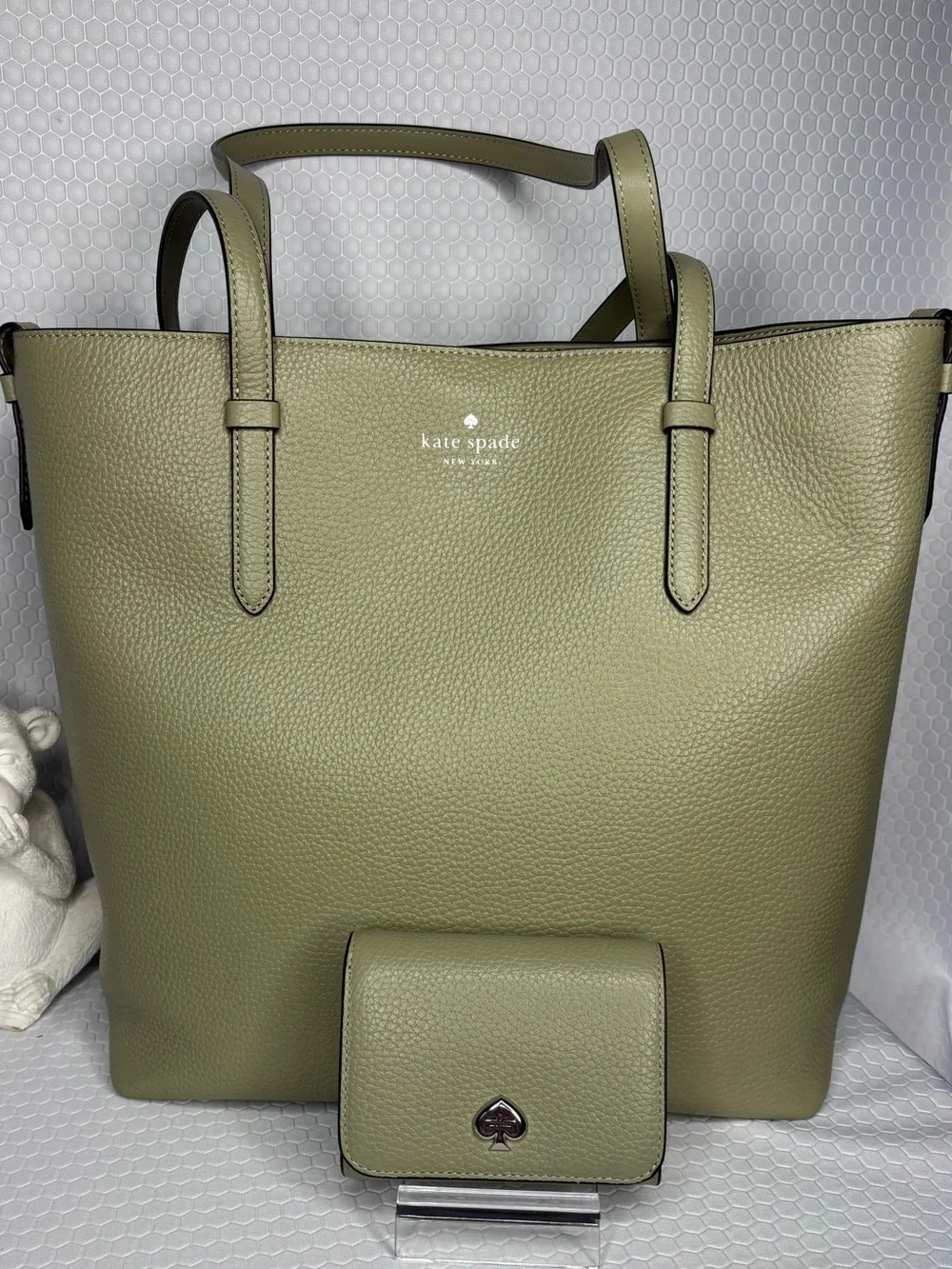 kate spade Pebbled Leather Greta Tote with Matching Wallet Set NWT